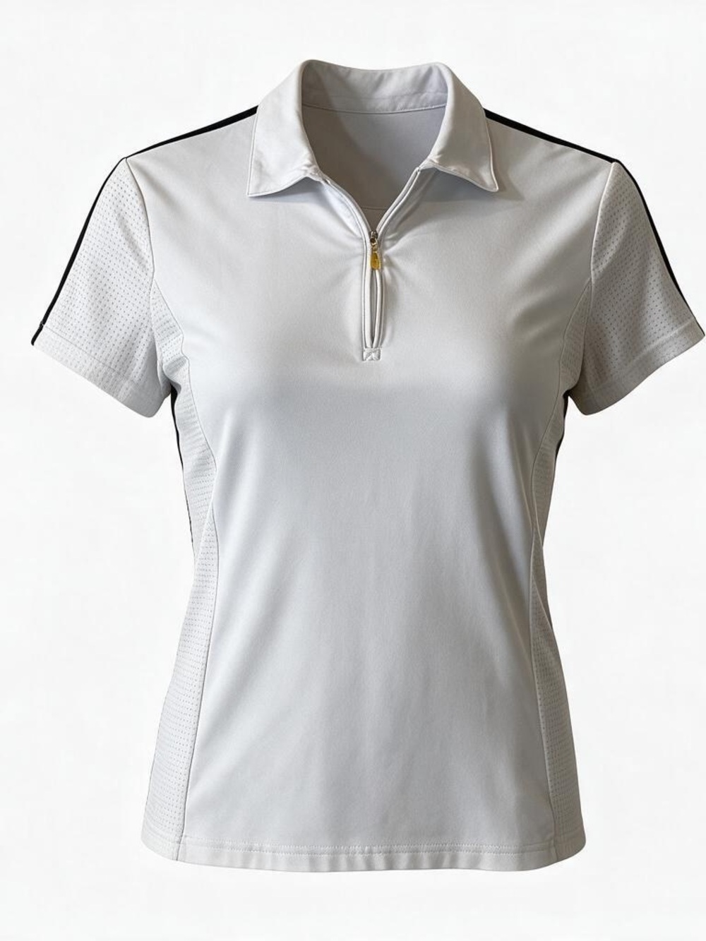 IZOD White Polo Golf Shirt X-tra dry 1/4 Zip Size M